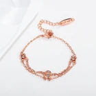 Stone Luxury Delicate Jewelry Set Monkey Face Czech Stone Alloy Charm Bracelet For Women