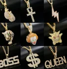 Necklaces Hot Selling Punk Diamond Cross Lion King Broken Heart Lightning Necklaces For Men