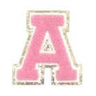 Embroidered Patch Custom Embroidered Gold Glitter Blanc Varsity Letter Chenille Patch
