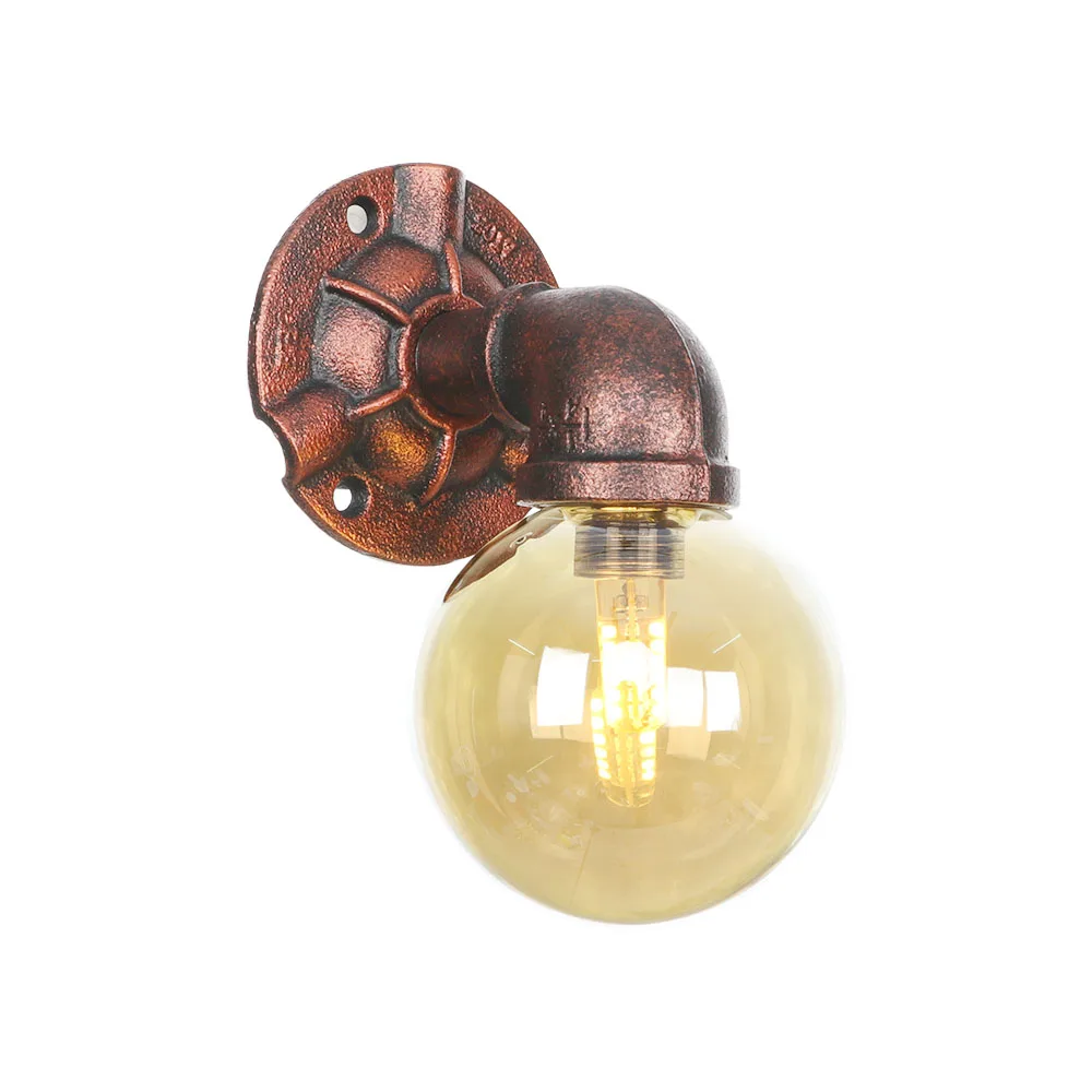 Hot sales Nordic Iron water pipe vintage wall lights for bar loft Indoors