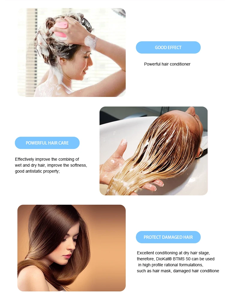 Cosmetic Grade Behentrimonium Methosulfate BTMS 50 with 99% Purity for Hair Shampoo and Care in 20kg Carton