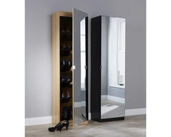 NOVA Modern Wooden Frame 18 Pairs Full Mirror Shoe Cabinet Shoe Rack Shoe Cabinets With Glass Doors