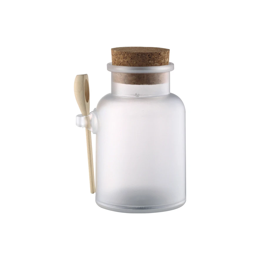 100g,200g,bath salt bottle with spoon, wood