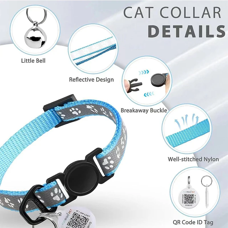 Hot Selling Silicone Reflective Dog Collar with QR Code & Paw ID Tags Durable Print Anti-Loss Tracking for Dogs