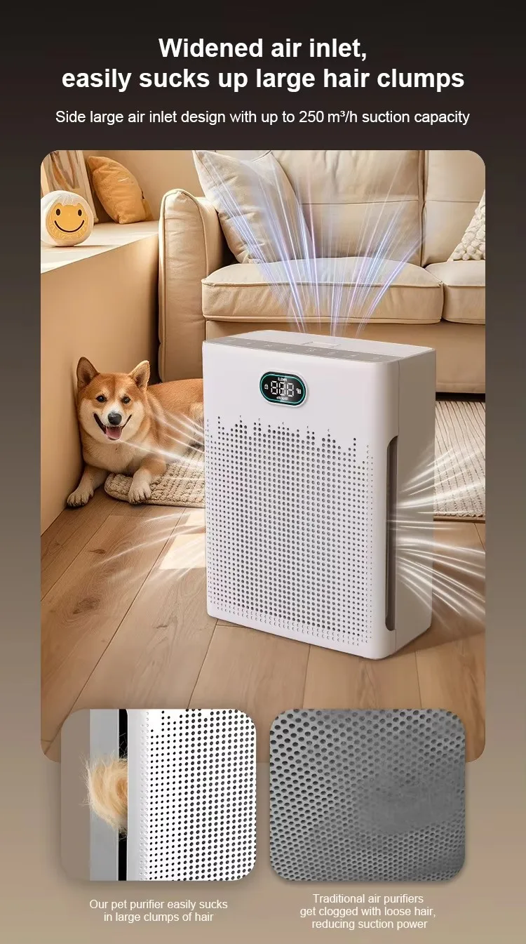 Hot Sale Filter Home Air Purifier for Large Room Pet Friendly Air Cleaner for Pet Hair and Odor Removal factory