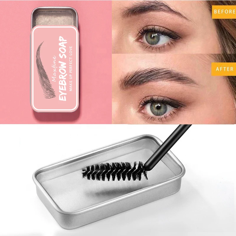 Soap Brows Eyebrow Makeup Waterproof Vegan Shaping Brow Wax Clear Styling Eyebrow Soap Private Label
