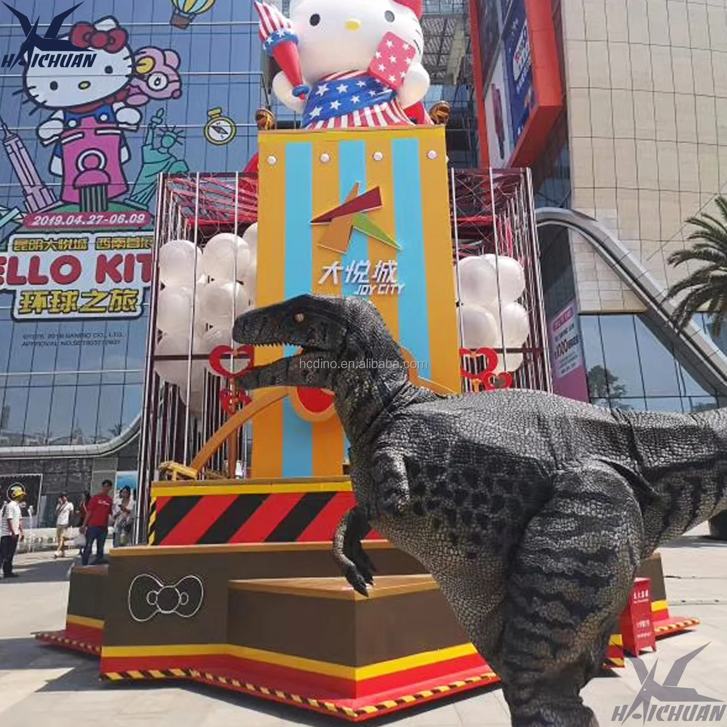 product haichuan custom full body dinosaur costume realistic raptor suit for adults life like animatronic velociraptor costume for sale-2