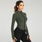 Sports Jacket Wears Gym Woman Sexy Slim Zipper Fit Long Sleeves Zip Yoga Fitness Sports Jacket Gym Wear Top