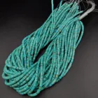 Natural Gemstone High Quality Natural Genuine Turquoise Loose Gemstone Stone Bead Heishi Blue Turquoise