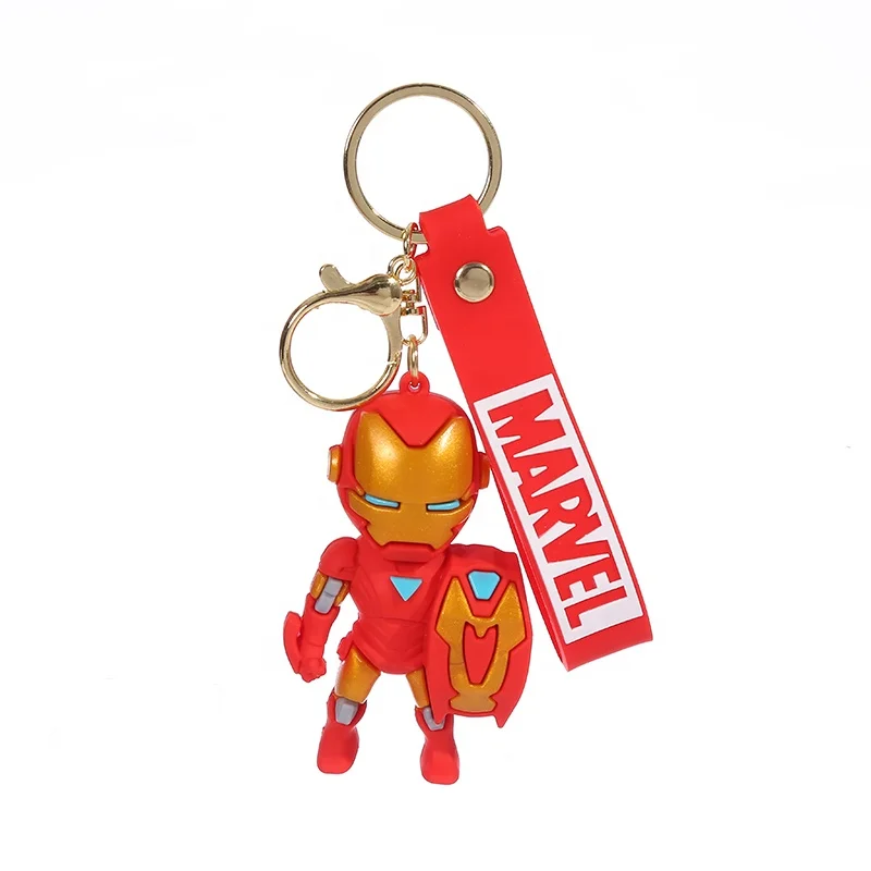 2024 New Hot Sale 3D PVC Key Ring Cute Cartoon Super Hero key holder Marvels Anime Silicone Keychains Spider Man keychains