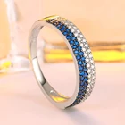 Eternity Cz Trendy Engagement Eternity Ring Double Colours CZ For Women In Sterling Silver