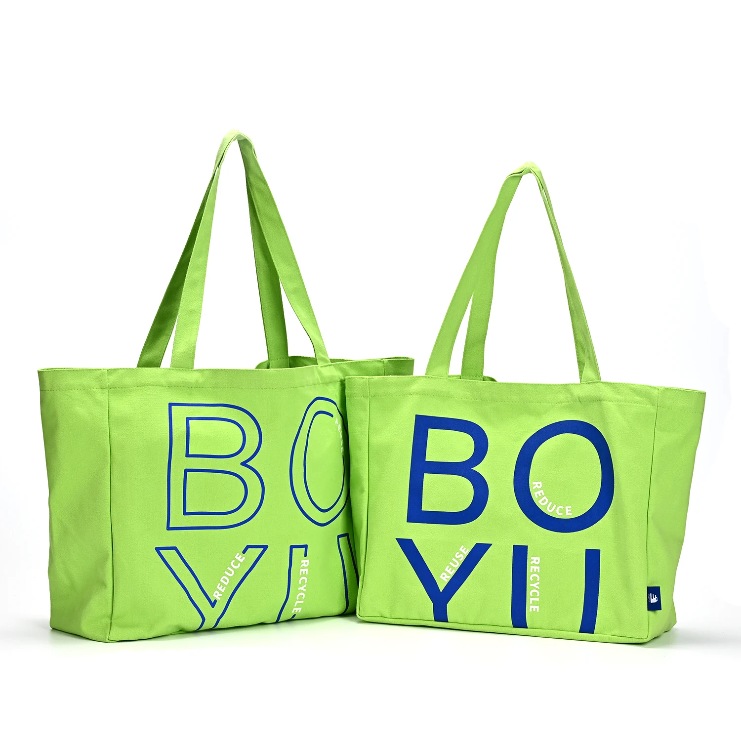 Hot Selling Customized Eco-Friendly GREEN Reusable Waterproof Cotton Bag Custom Shopping Recyclable Logo supplier