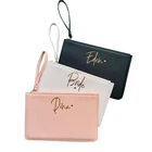 Gift Bag Custom Wedding Bride Bridesmaids Zip Leather Pouch For Gift