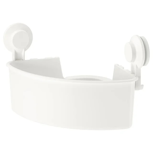 Top seller TISKEN white corner shelf unit with suction cup