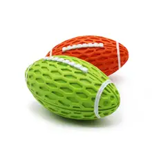 Rubber pets chew toys Rugby shape Outdoor pet interactive toys dog chew bone For training and cleaning teeth