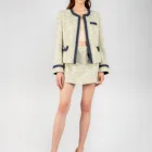Knitted Skirt Knitted 2021 New Arrival Fashion A Line Knitted Tweed Mini Skirt With Pocket Flap
