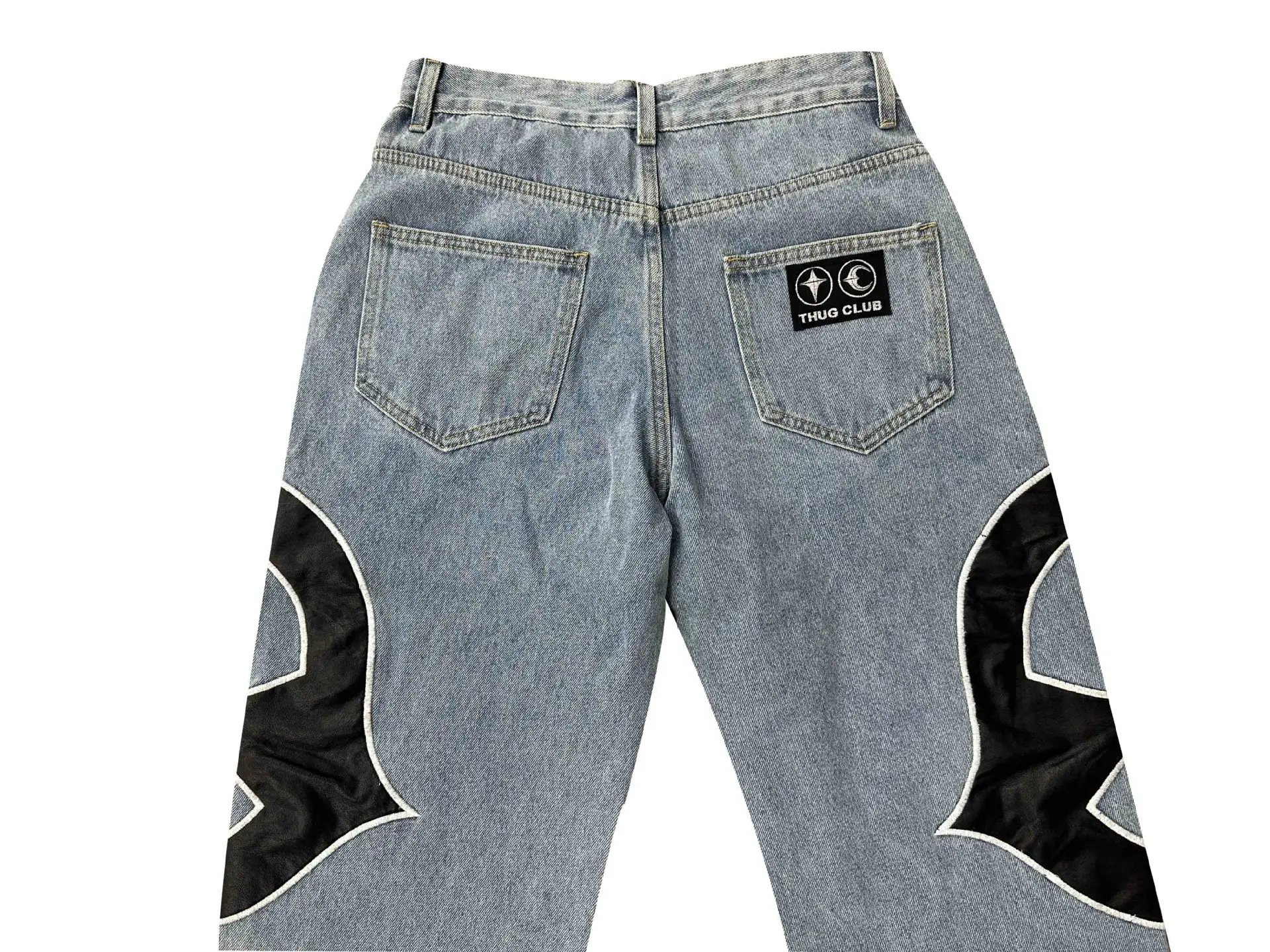 Vintage Mid Hop Wide Leg Baggy Botton Denim Fabric Jean Trousers Custom High Quality Fashion Casual Woven High Waist factory