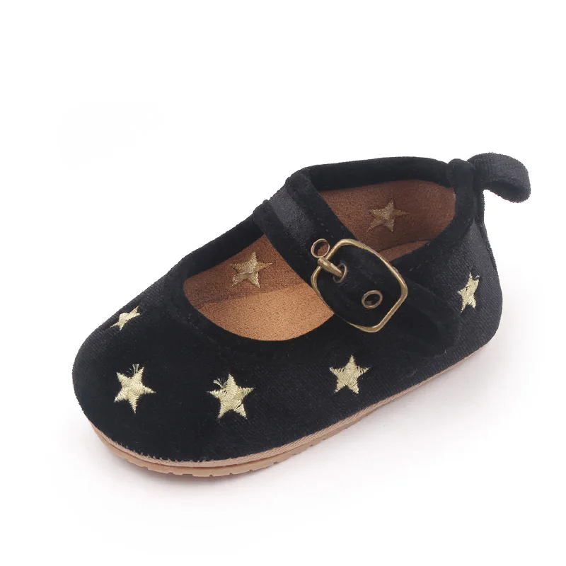 Spring and Autumn suede stars soft soled non-slip infant walking shoes for girls factory