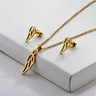 Earrings Cheap Feather Earrings And Necklaces 18k Gold Stainless Steel Cheap Set