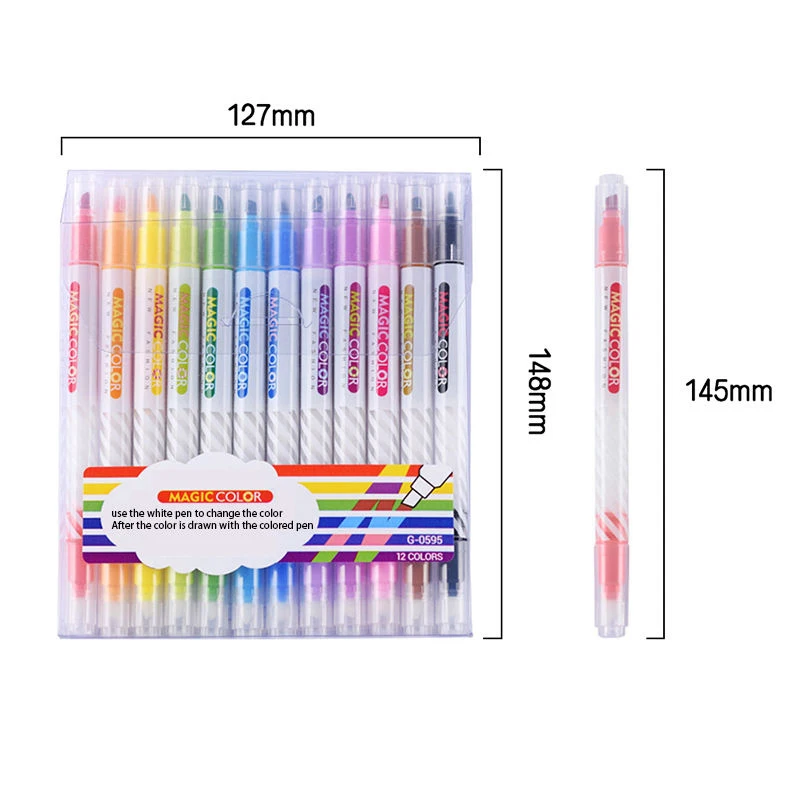 Double Sides Highlighter With High Quality Fluorescent Ink Highlighter Marker Pen Suitable For Promotional Gift Student Office