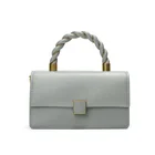 Top Handbags New Arrivals Plain Vegan Leather Candy Braided Top Handle Bags Girly Handbags Manufacturer
