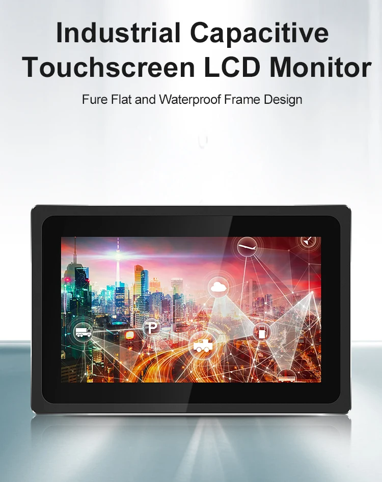 13.3 Inch Industrial Touchscreen VGA/USB/DVI Embedded True Flat Monitor IPS1920*1080 Capacitive Touch Screen Monitor