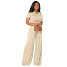 2 Piece Set Women MOEN Wide Leg Kadin Setleri New Elegant Lady 2 Piece Set Women Sets Clothing 2 Piece Pants Set