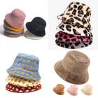 Women Fur Furry Bucket Hats Women 2021 Winter Women Custom Furry Fluffy Faux Fur Bucket Hat