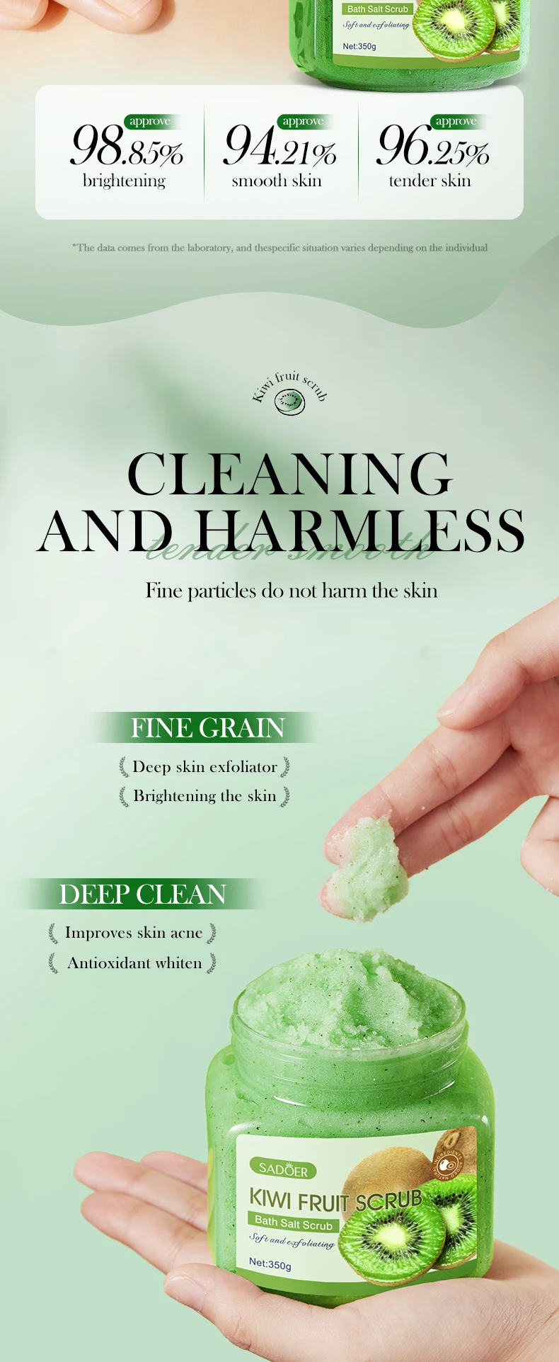 product wholesale sadoer natural organic herbal body scrub avocado blueberry vitamin c rich beauty buffets brightening customized-6