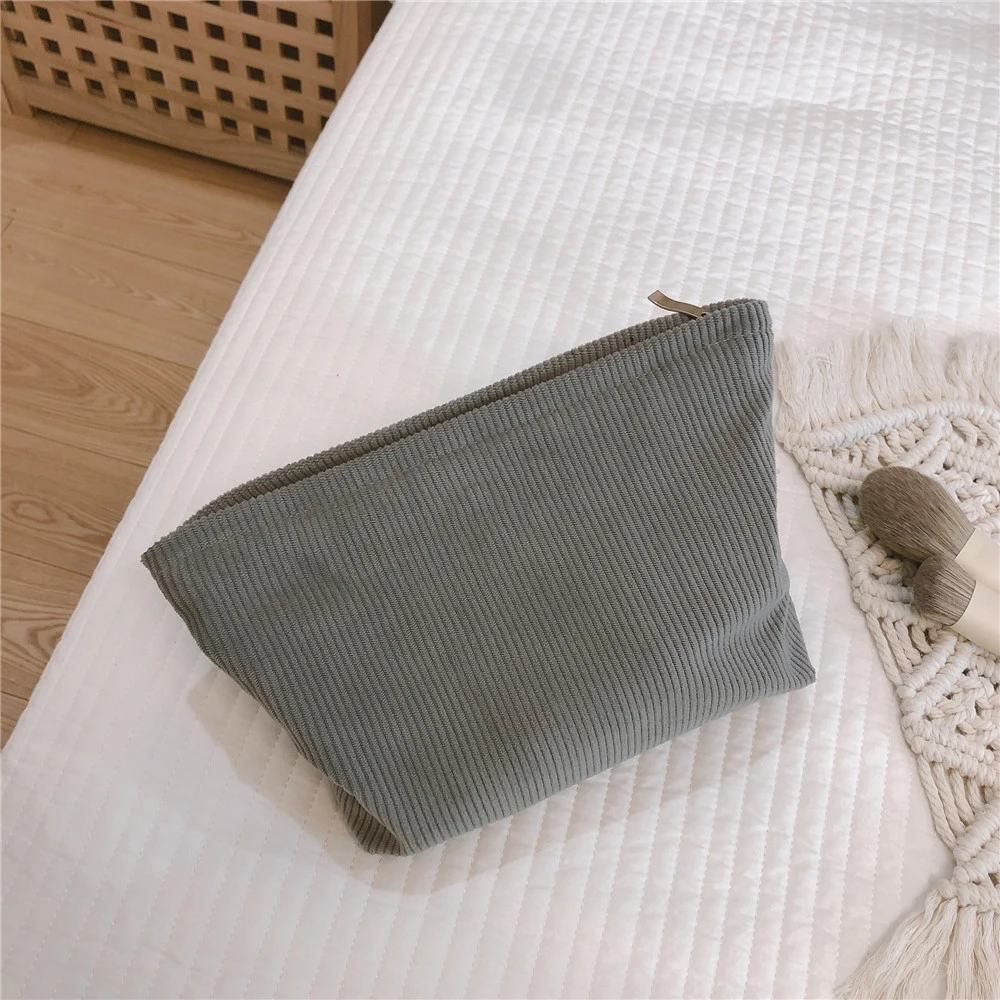 Purses Smile Dots Makeup Organizer Storage Makeup Bag Women Corduroy Cosmetic Bag factory