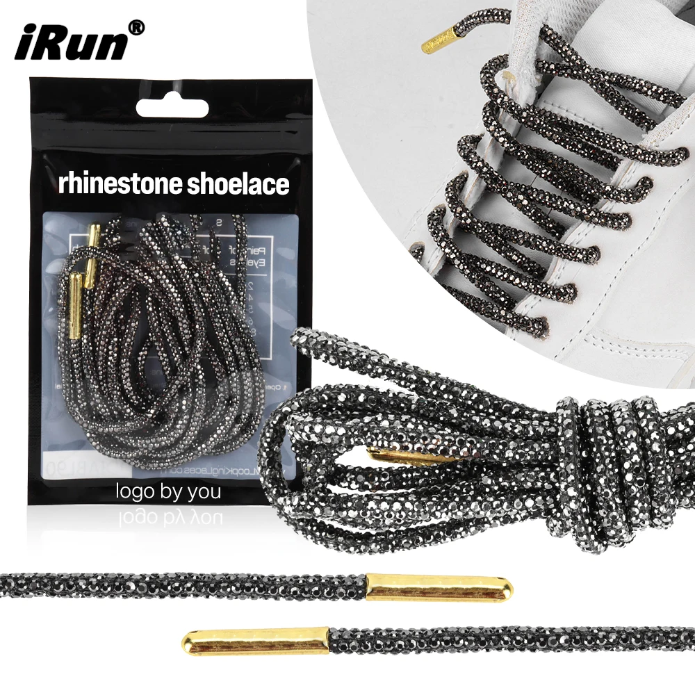 iRun Rhinestone Shoe Laces Bling Rhinestone Diamond Hoodie String Glitter Shoe Laces Cords for Sneakers With Aglets