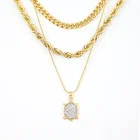 Necklace Trendy Multilayer Chain Boho Choker Pendant Necklace For Women Animal Zodiac Sign Necklace