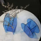 Nordic Floral INS Wind Vase Blue Transparent Ornaments Countertop Geometric Ornaments Colorful Acrylic Art