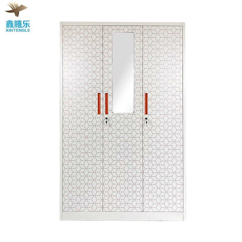 2024 New Promotion Girl Bedroom Storage Painted Armoire Mirror Sliding Door Wardrobe Closet Home Furniture