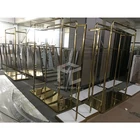 Clothes Design Dress Retail Store Fixture Hanging Clothes Custom Shop Design Metal Gold Clothing Dress Display Rack