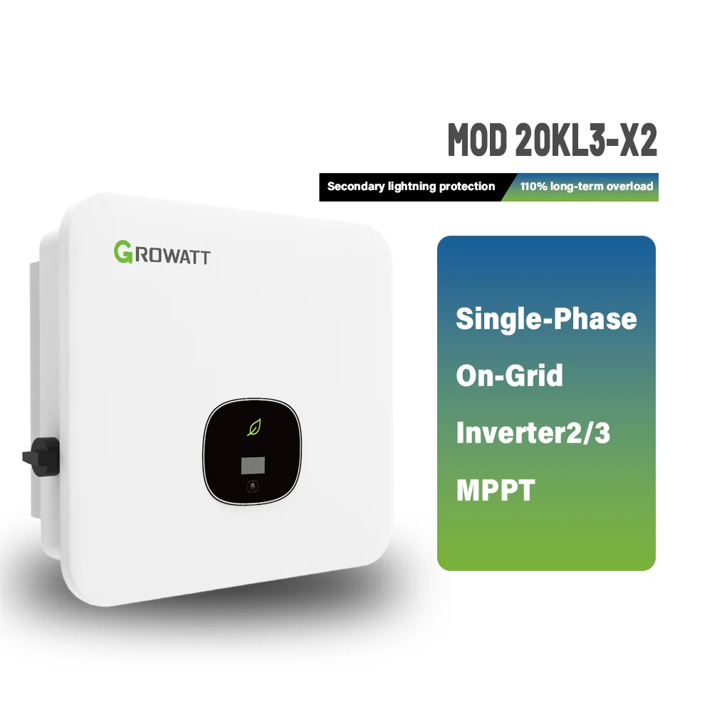 Growatt MOD 20KL3-X2 3 Phase Inverter On-Grid Solar Inverter with WIFI 380V/400V AC Inverters for Grid Tie Solar System MPPT manufacture