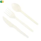 Set Cutlery Disposable Cutlery Set Food Safty 100% Corn Starch Plant Set Disposable Cutlery