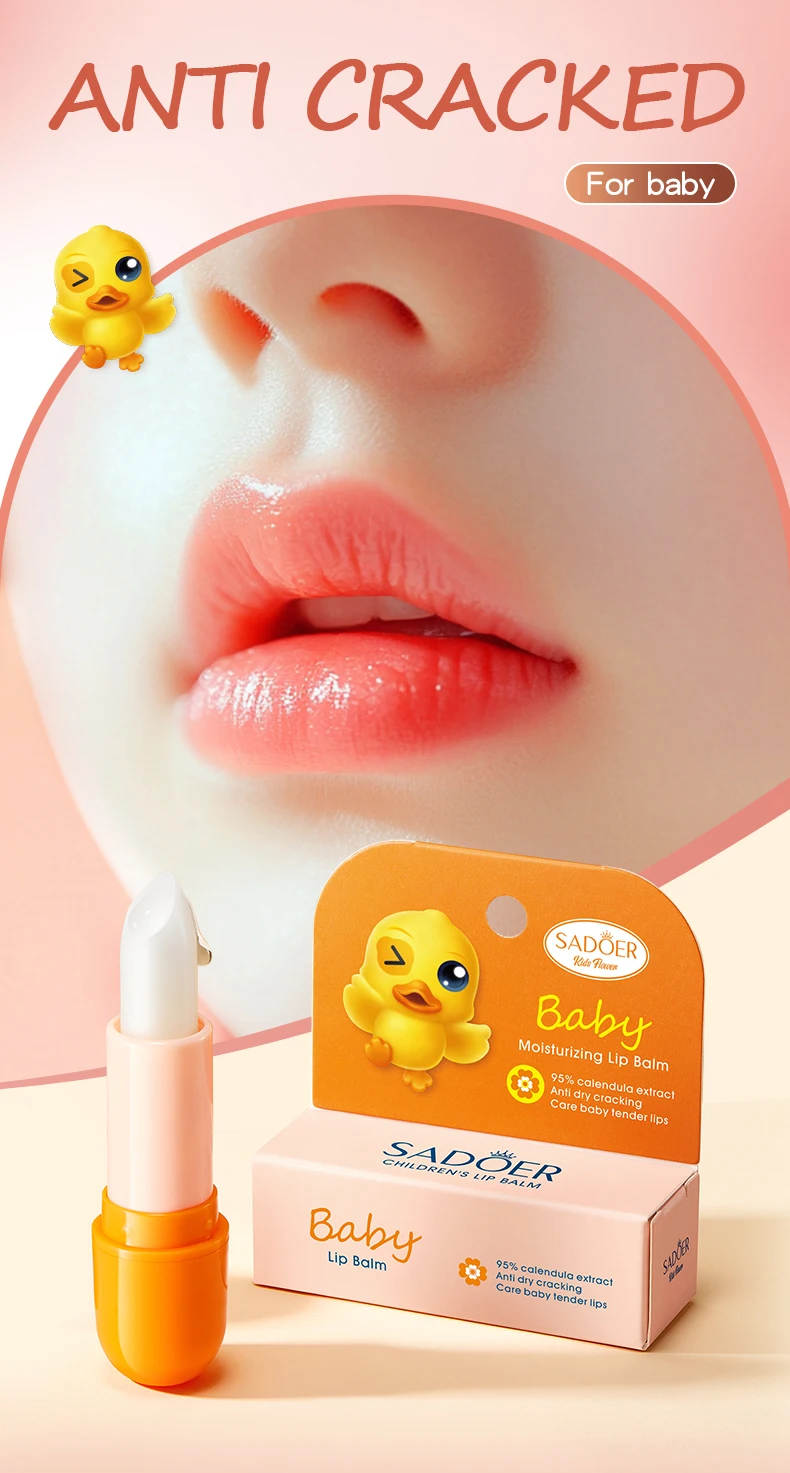 product oem korean skin care sadoer childrens calendula anti cracking nourishing lip balm moisturizing soothing lip balm for dry skin-2
