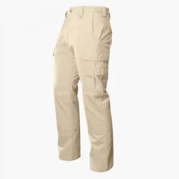 Khaki color canvas security guard uniform mens cargo pants