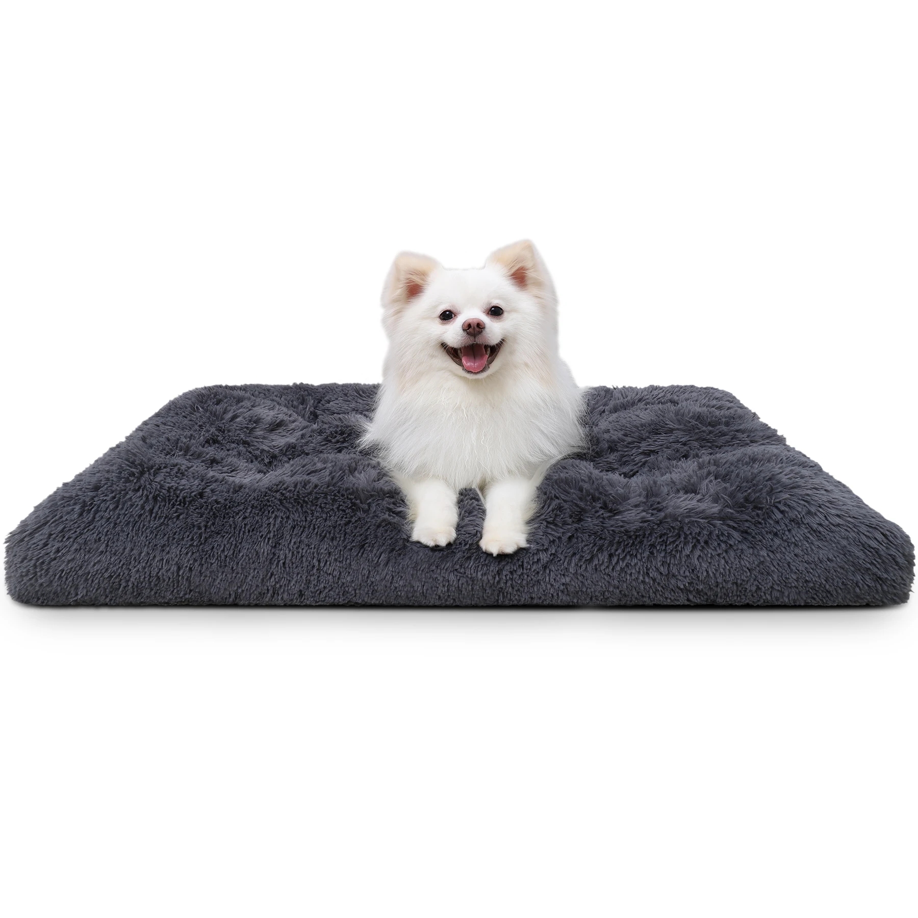 product luxury plush faux fur pet cushion bed soft solid pattern design for dogs and cats-48