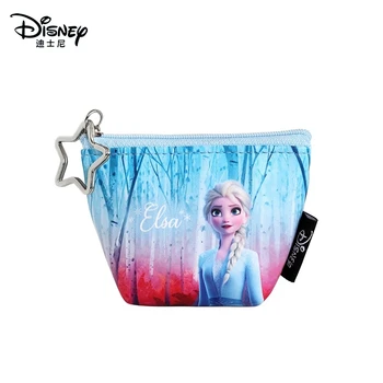 Original Disney Frozen makeup bag Cartoon Storage Bag Elsa Stitch Cute Kids Women's Wallet Creative PU Wallet