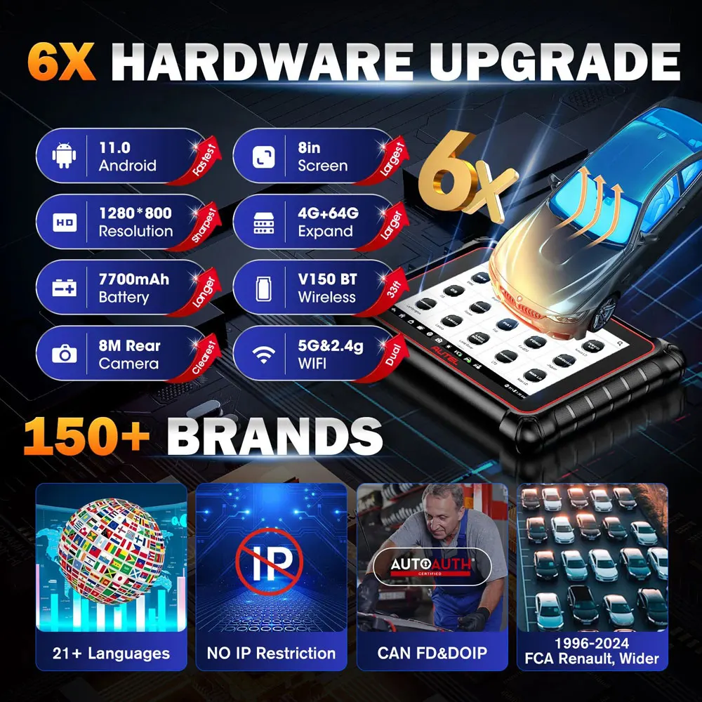 Autel MaxiCOM MK900BT MK900-BT Bidirectional Diagnostic Scanner Update of MX900 MK808BT MK808S CAN-FD&DOIP