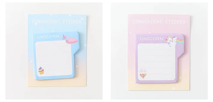 Factory direct selling custom Sticky Notes Unicorn Shape Made In China pad logo Sticky notes wholesale price paper notes