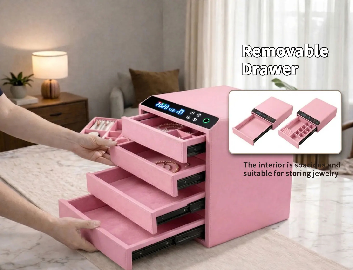 dr 1274 ft ceqsafe smart hot sale electronic cash 4 drawers hidden and safe with fingerprint password for jewelry storage-10
