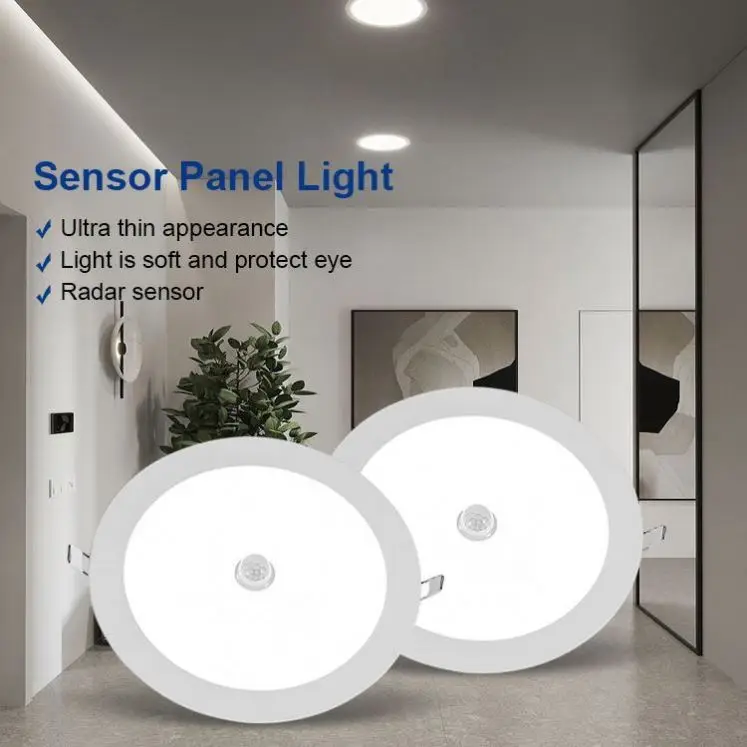 led body sensing panel light Square sensing downlight intelligent open-mounted circular intelligent sensor ceiling light