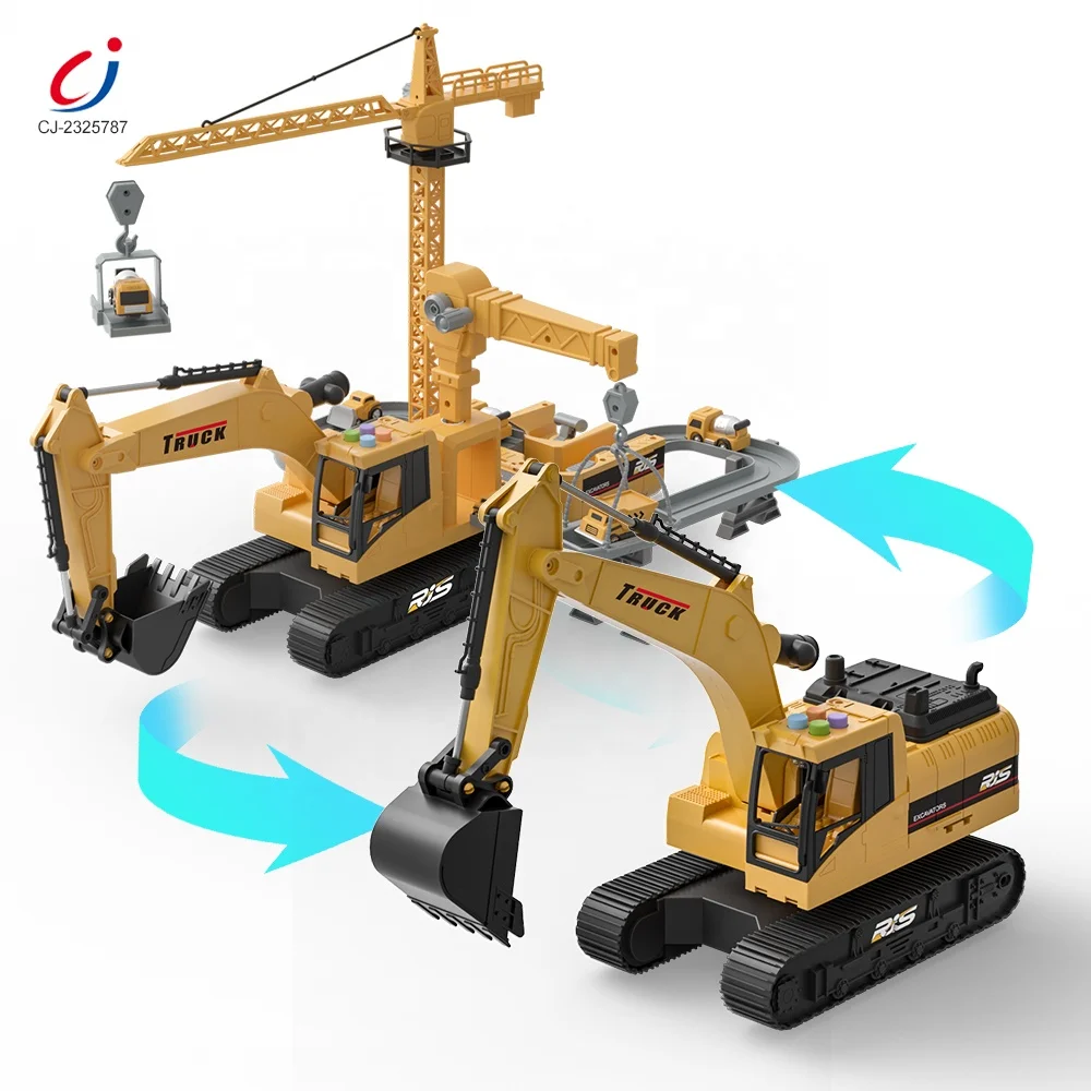 Chengji Multifunctional excavator construction deformation truck toys vehicle set track race car excavator toys for kids