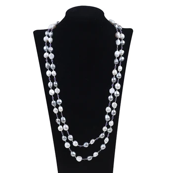 Baroque Pearl Amethyst Beaded Long Necklace