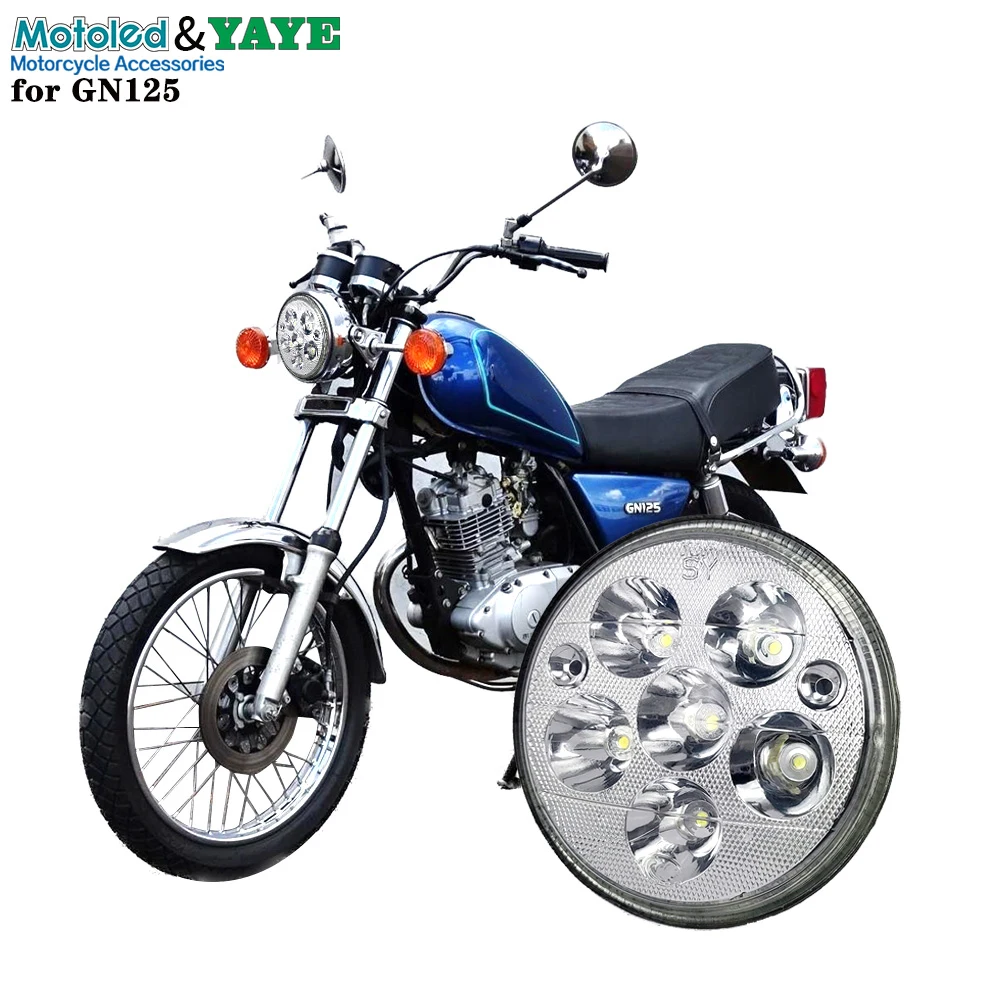 YAYE 5.75 Inch GN125 LED Headlight with DC12V High Thermal Conductivity Aluminum and Daytime Running Light