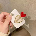 Pearl Clips Japan Korean Imitation Pearl Decorated Acrylic Red Heart Hair Clips Hairpins Accessories Girls