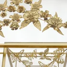 Table Nesting Metal Modern Luxury Side Table With Glass Top And Carved Butterfly